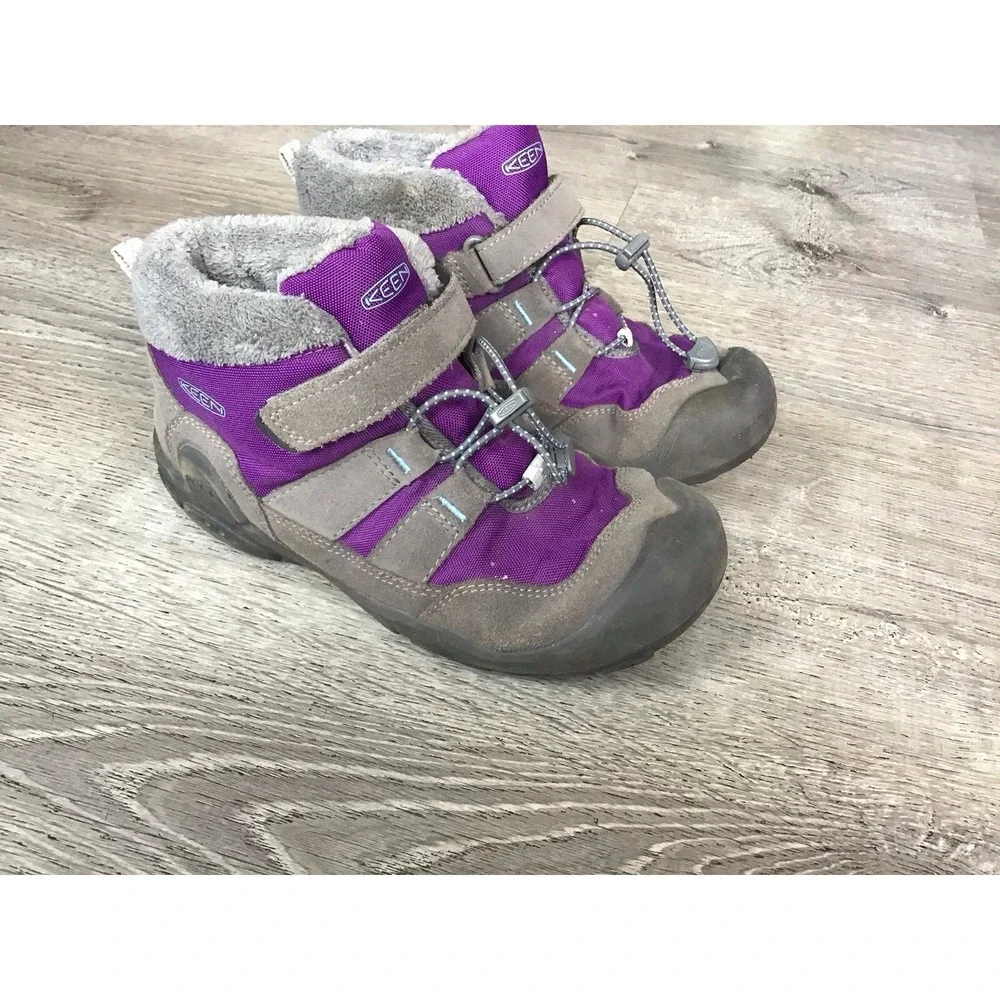 Keen Knotch Youth Size 4 Insulated Waterproof Purple Ankle Boots #1026738